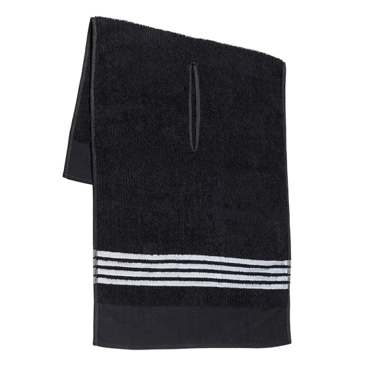 The Tour Towel - Black with White Stripes