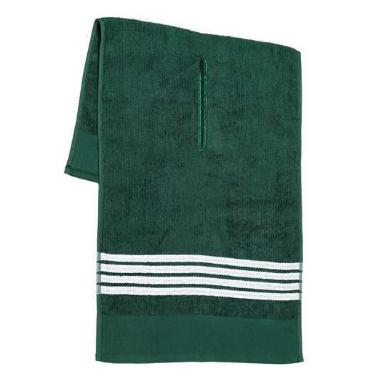 The Tour Towel - Green with White Stripes