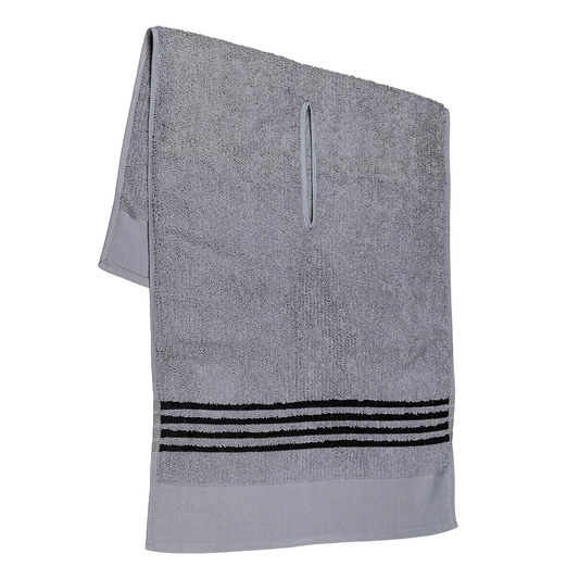 The Tour Towel - Grey with Black Stripes