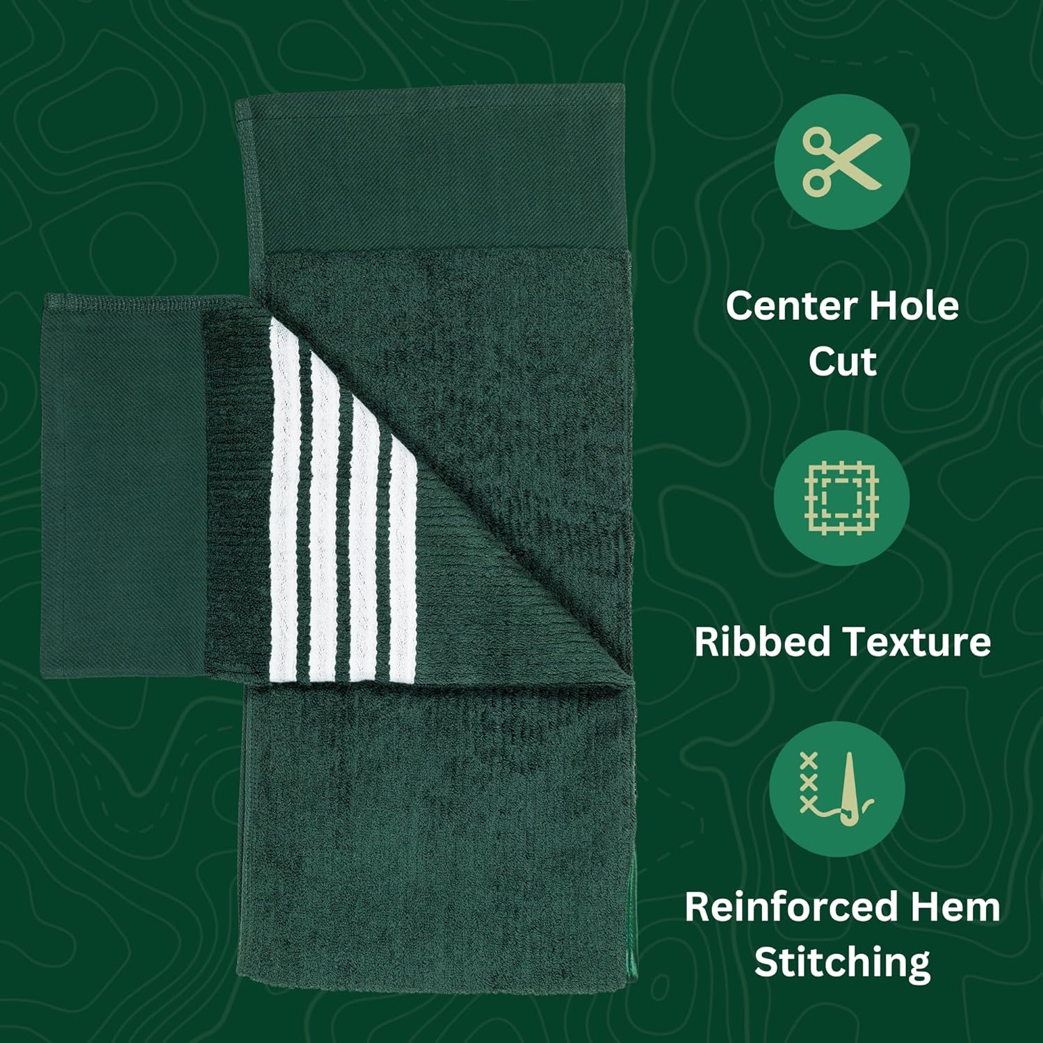 GADORO  TOUR TOWEL グリーン The Tour Towel - Green with White Stripes