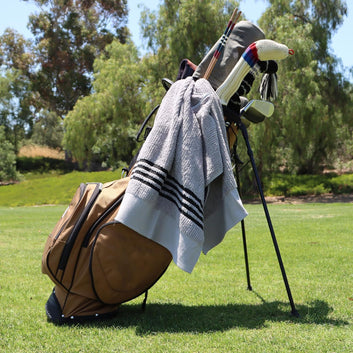 The Tour Towel - Grey with Black Stripes