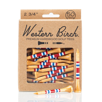 Brave & Free Wooden Golf Tees 2 3/4" Red, White & Blue | 50 Pack