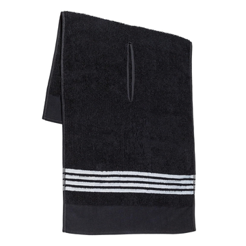 The Tour Towel - Black with White Stripes