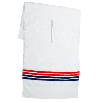 The Tour Towel - White with Red & Navy Stripes (USA Edition)