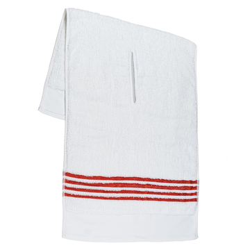 The Tour Towel - White with Red Stripes